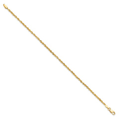 14K 7 inch 2mm Ultra Diamond-cut Rope with Lobster Clasp Chain