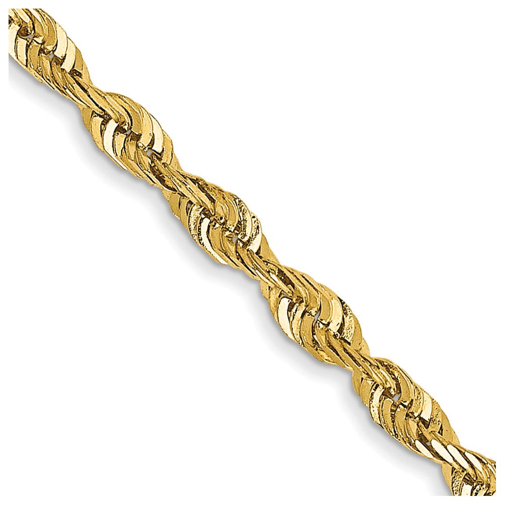 14K 24 inch 2.5mm Ultra Diamond-cut Rope with Lobster Clasp Chain