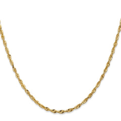 14K 18 inch 2.5mm Ultra Diamond-cut Rope with Lobster Clasp Chain