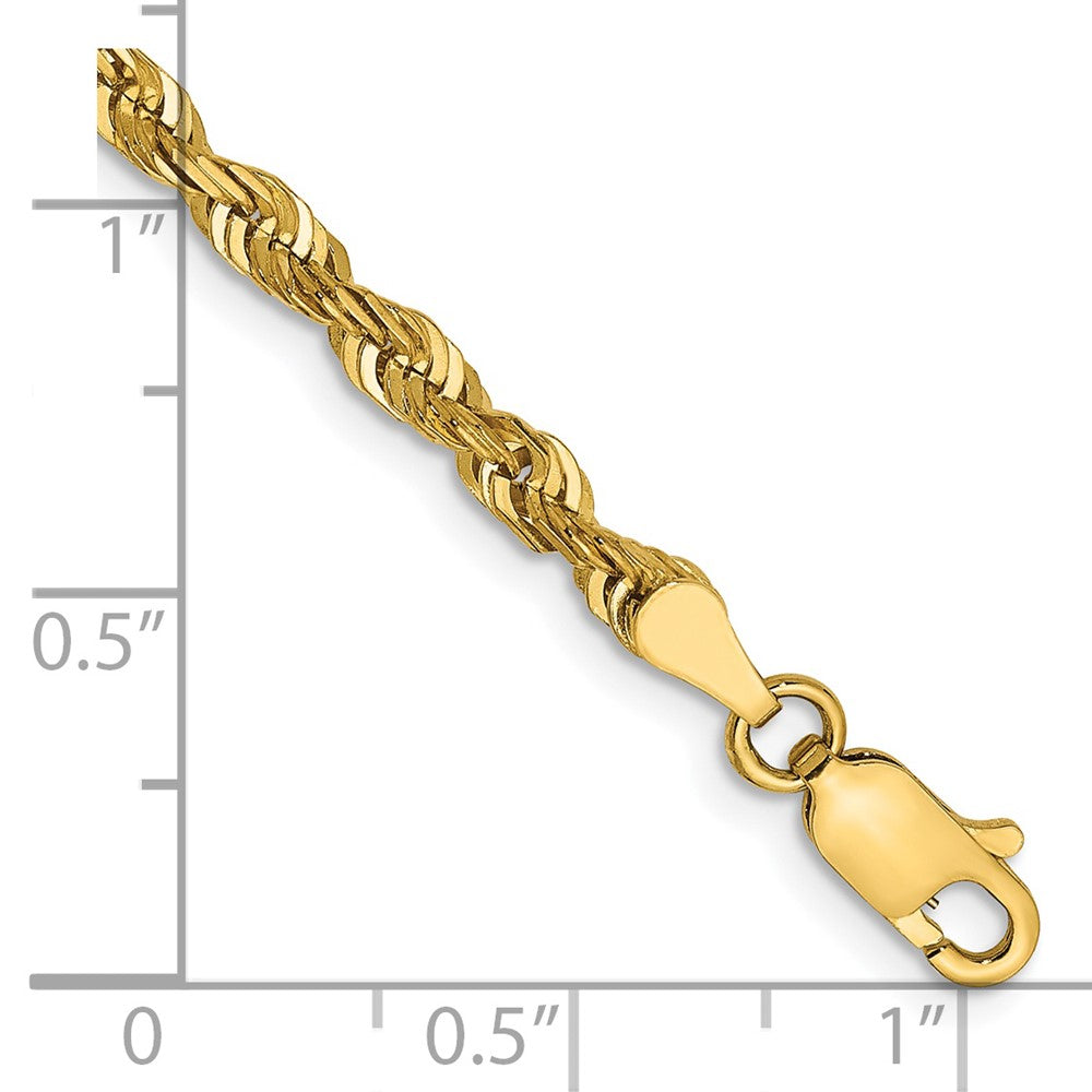 14K 9 inch 4mm Ultra Diamond-cut Rope with Lobster Clasp Chain