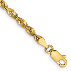 14K 9 inch 4mm Ultra Diamond-cut Rope with Lobster Clasp Chain