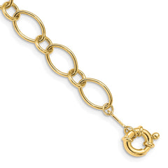 14k Oval and Circle Link 7.25 inch Bracelet