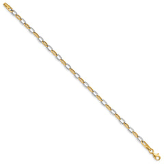 14K Two-Tone Polished Open Link Bracelet