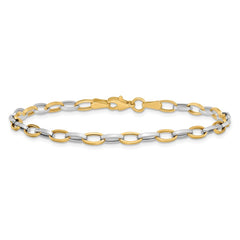 14K Two-Tone Polished Open Link Bracelet