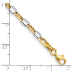 14K Two-Tone Polished Open Link Bracelet