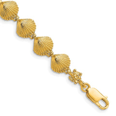 14k Scallop Shell 7 inch Bracelet - 2