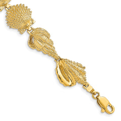 14kw Assorted Shell Link Bracelet