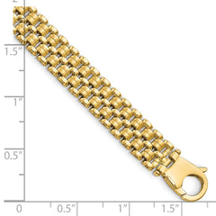 14K Brushed and Polished 8.5mm Basket Weave Pattern 7.5 inch Bracelet