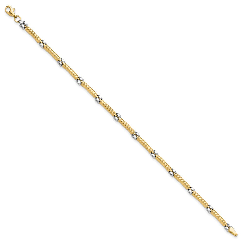 14K Two-tone Polished Fancy Link Bracelet