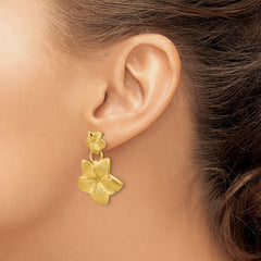 14k Plumeria Dangle Earrings