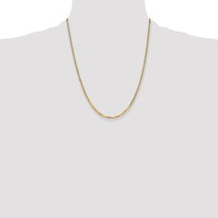 14K 22 inch 2.2mm Flat Beveled Curb with Lobster Clasp Chain