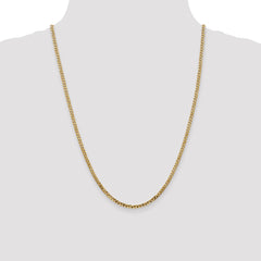 14K 24 inch 2.9mm Flat Beveled Curb with Lobster Clasp Chain