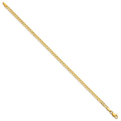 14K 7 inch 2.9mm Flat Beveled Curb with Lobster Clasp Bracelet
