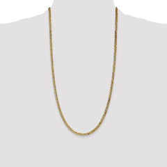 14K 28 inch 3.9mm Flat Beveled Curb with Lobster Clasp Chain