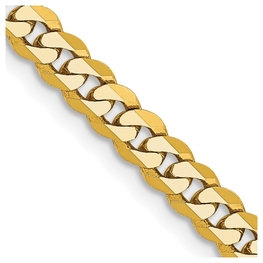 14K 26 inch 3.9mm Flat Beveled Curb with Lobster Clasp Chain