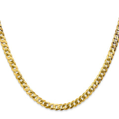 14K 22 inch 4.75mm Flat Beveled Curb with Lobster Clasp Chain