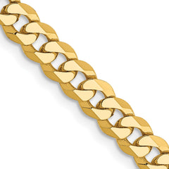 14K 26 inch 4.75mm Flat Beveled Curb with Lobster Clasp Chain