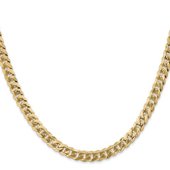 14K 30 inch 5.75mm Flat Beveled Curb with Lobster Clasp Chain