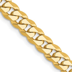 14K 30 inch 5.75mm Flat Beveled Curb with Lobster Clasp Chain