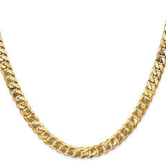 14K 24 inch 6.25mm Flat Beveled Curb with Lobster Clasp Chain