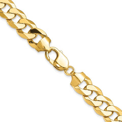 14k 12.0mm Flat Beveled Curb Chain - 7