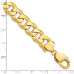 14k 12.0mm Flat Beveled Curb Chain - 4