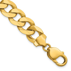 14k 12.0mm Flat Beveled Curb Chain - 4