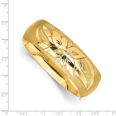14k 13/16 Florentine Engraved 20.00mm Hinged Round Bangle Bracelet