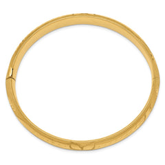 14k 7/16 Florentine Engraved 10.00mm Hinged Round Bangle Bracelet