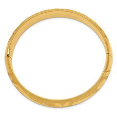 14k 9/16 Oversize Florentine Engraved 14.50mm Hinged Round Bangle Bracelet