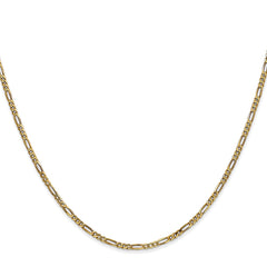 14K 22 inch 1.8mm Flat Figaro with Lobster Clasp Chain