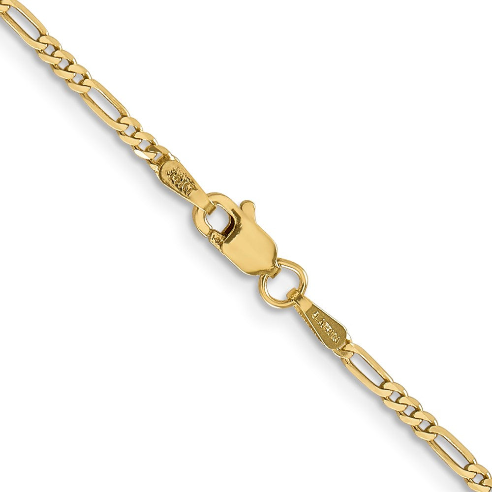 14K 18 inch 1.8mm Flat Figaro with Lobster Clasp Chain