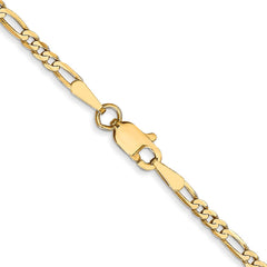 14K 26 inch 2.25mm Flat Figaro with Lobster Clasp Chain