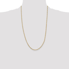 14K 26 inch 2.25mm Flat Figaro with Lobster Clasp Chain