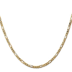 14K 26 inch 2.75mm Flat Figaro with Lobster Clasp Chain