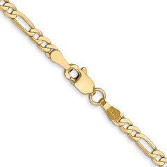 14K 26 inch 2.75mm Flat Figaro with Lobster Clasp Chain