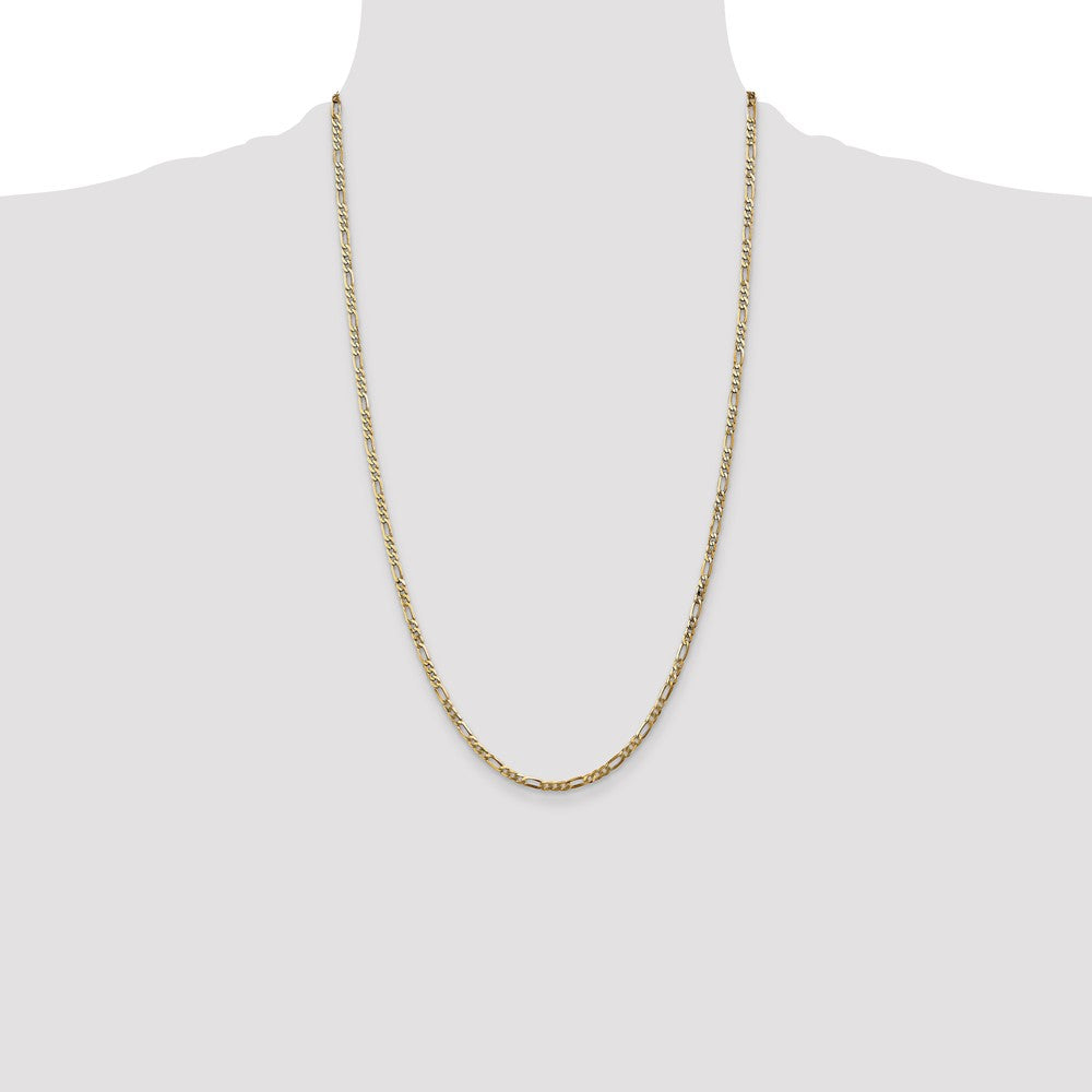 14K 26 inch 2.75mm Flat Figaro with Lobster Clasp Chain