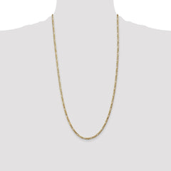 14K 28 inch 3mm Flat Figaro with Lobster Clasp Chain