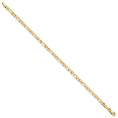 14K 6 inch 3mm Flat Figaro with Lobster Clasp Bracelet