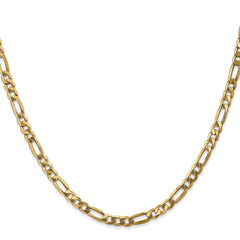 14K 24 inch 4mm Flat Figaro with Lobster Clasp Chain