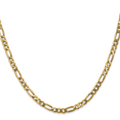 14K 26 inch 4mm Flat Figaro with Lobster Clasp Chain