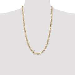 14K 26 inch 4.75mm Flat Figaro with Lobster Clasp Chain