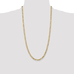 14K 28 inch 4.75mm Flat Figaro with Lobster Clasp Chain