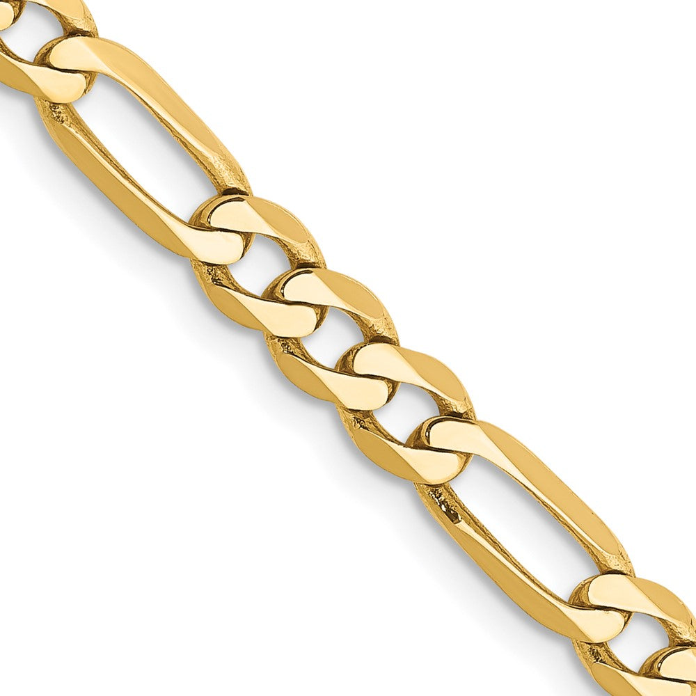 14K 28 inch 4.75mm Flat Figaro with Lobster Clasp Chain
