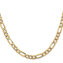 14K 20 inch 5.25mm Flat Figaro with Lobster Clasp Chain