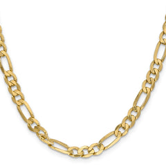 14K 30 inch 6.25mm Flat Figaro with Lobster Clasp Chain