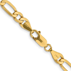14K 22 inch 6.25mm Flat Figaro with Lobster Clasp Chain