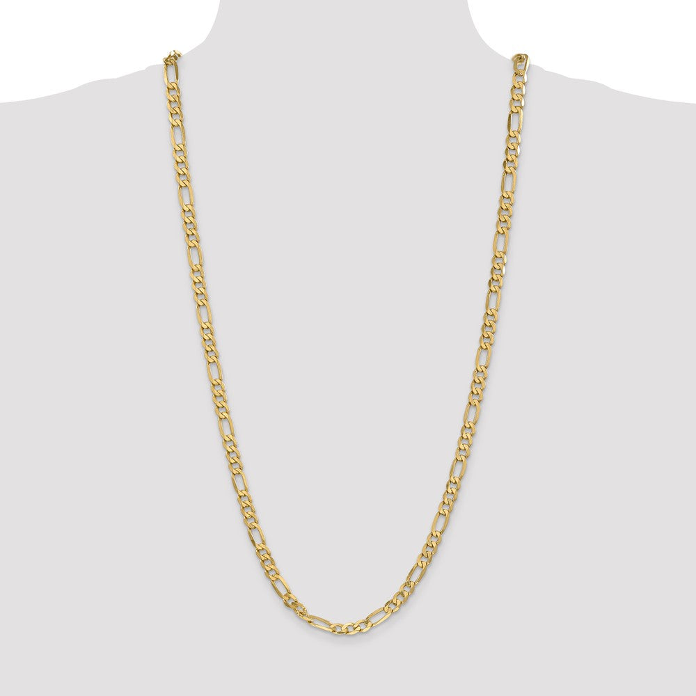 14K 30 inch 6.25mm Flat Figaro with Lobster Clasp Chain