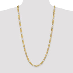 14K 30 inch 6.25mm Flat Figaro with Lobster Clasp Chain