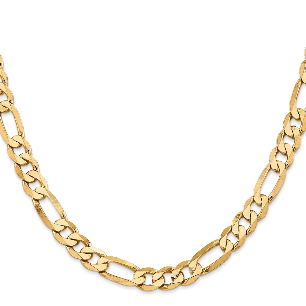 14K 20 inch 7.5mm Flat Figaro with Lobster Clasp Chain